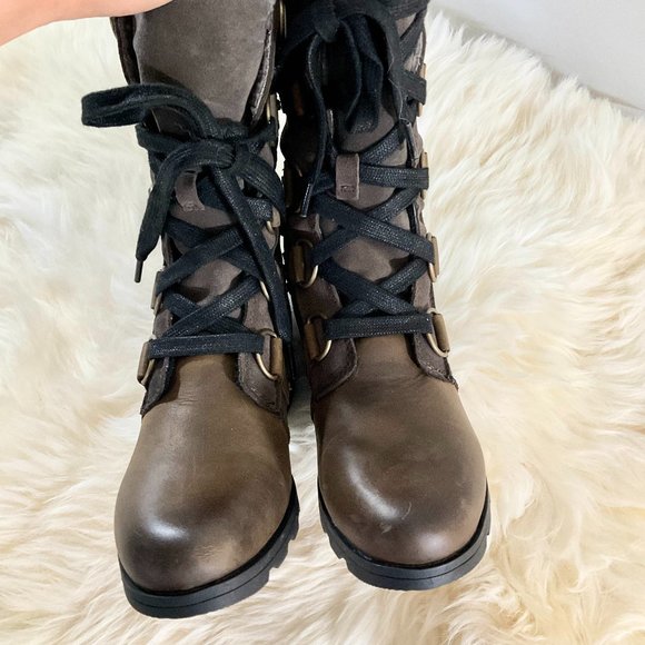 NWB Sorel Women's Emelie Lace Up Mid-Calf Waterproof Leather Boot - Sz 6.5US - Picture 8 of 13